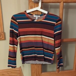 Forever 21 Colorful Striped Long Sleeve Top
